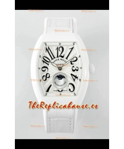 Franck Muller Vanguard Moonphase V32 Caja Ceerámica - Dial Blanco Movimiento Automático