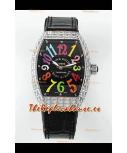 Franck Muller Vanguard V32 Dial Negro- Color Dreams con Caja Diamantes Réplica Suiza