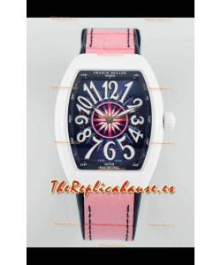 Franck Muller Vanguard Yachting V32 Caja Cerámica Correa/Dial Rosado Reloj Réplica Suiza 