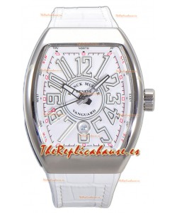 Franck Muller Vanguard Yachting V45 Caja Acero Inoxidable Casing Correa de Goma Reloj Réplica Suiza 