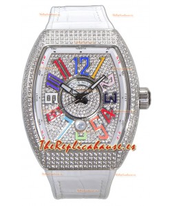 Franck Muller Vanguard V45 Dial/Caja Diamantes - Marcadores Color Dreams Reloj Suizo