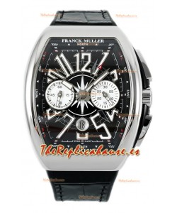 Franck Muller Vanguard V45 Chronograph Acero 904L Dial Negro Reloj Suizo