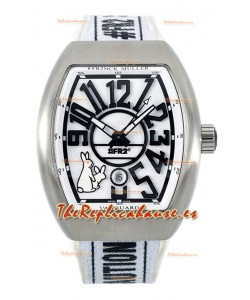 Franck Muller "Fr2nck" Vanguard Rabbit Edition Reloj Réplica Suiza en Caja Acero