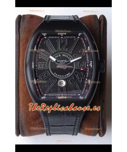 Franck Muller Vanguard Caja Negra Revestimiento DLC Indices Reloj Suizo