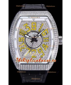 Franck Muller Vanguard Edición Crazy Hours Reloj Réplica Suizo - Numerales Amarillos