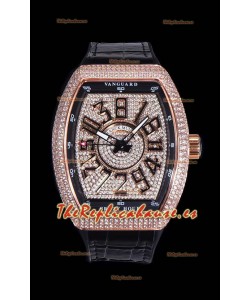 Franck Muller Vanguard Edición Crazy Hours chapado en Oro Rosado - Numerales Negros
