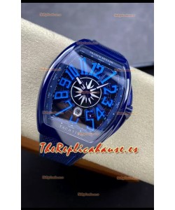 Franck Muller Vanguard Yachting Cerámica Azul Reloj Réplica Suizo Espejo 1:1