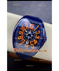 Franck Muller Vanguard Yachting Cerámica Azul Reloj Réplica Suizo Espejo 1:1