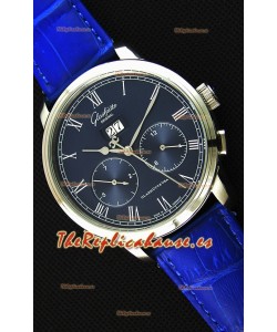 Glashuette Dual Sub Dial Reloj Réplica Japonés en Dial Azul