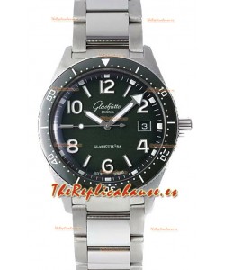 Glashütte SeaQ Edición Divers Superclone 1:1 Reloj Réplica Suiza Dial Verde 