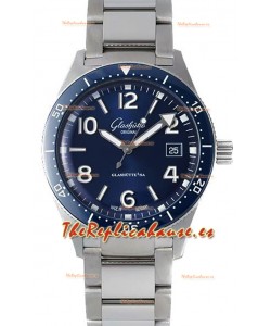 Glashütte SeaQ Edición Divers Superclone 1:1 Reloj Réplica Suiza Dial Azul