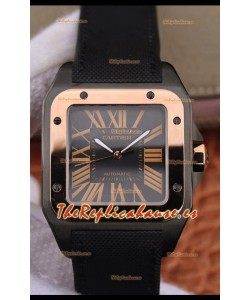 Cartier Santos Caja de Titanio Bisel en Oro Rosado Calidad a Espejo 1:1 - Movimiento Automático