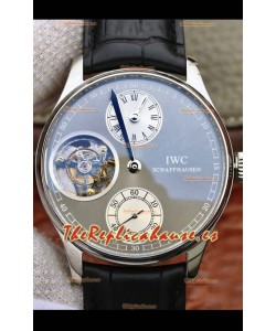 IWC Portuguese Genuino Movimiento Suizo Tourbillon en Dial Gris