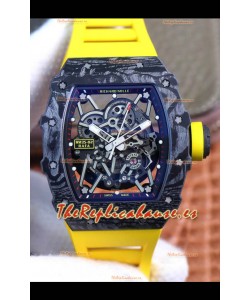 Richard Mille RM35-02 Rafael Nadal Caja Carbono Forjado con Correa Amarilla - Super Calidad Suiza 1:1