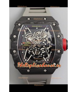 Richard Mille RM35-02 Rafael Nadal Caja de Carbono Forjado con correa Gris - Calidad Suiza Super 1:1