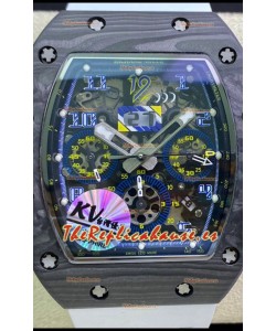 Richard Mille RM011 Felipe Massa Reloj en Calidad a Espejo 1:1 Caja de Carbono Forjado de una Sola Pieza