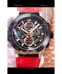 Tag Heuer Carrera Heuer 01 Reloj Réplica Suizo en Correa Roja 45MM 