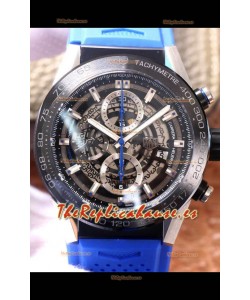 Tag Heuer Carrera Heuer 01 Reloj Réplica Suizo en Correa Azul 45MM 
