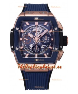 Hublot Spirit of Bang Caja Oro Rosado Dial Azul Bisel Cerámica - 42MM Réplica Suiza