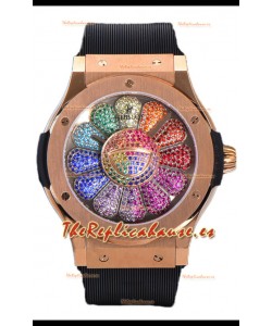 Hublot Classic Edición Fusion Takashi Murakami Oro Rosado Reloj Suizo Réplica Espejo 1:1