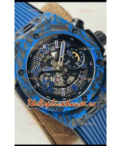 Hublot Big Bang Unico Carbono Azul Edición Las Vegas Boutique Reloj Réplica Suizo