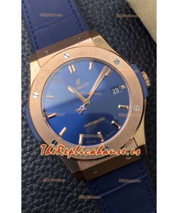 Hublot Classic Fusion Reloj Réplica Suizo a Espejo 1:1 Caja en Acero 904L Dial Azul 42MM