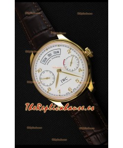 IWC Portugieser Annual Calender Dial Blanco Oro Amarillo IW503502 Réplica a Espejo 1:1 