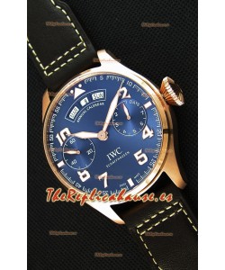 IWC Big Pilot Annual Calender Dial de Acero color Azul Réplica a Espejo 1:1