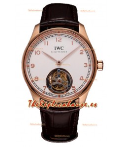 IWC Portugieser IW545801 Hand-Wound Genuino Tourbillon Oro Rosado Reloj Réplica Suiza 