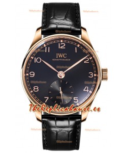 IWC Portugieser Automático 40 IW358310 Dial Negro Oro Rosado Reloj Réplica Espejo 1:1 