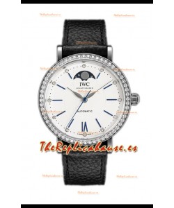 IWC Portofino IW659601 Automático Fase Lunar Reloj Caja Acero en Dial Blanco 37MM