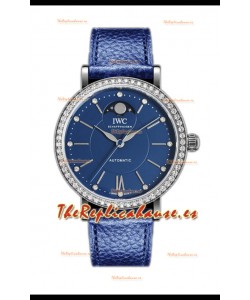 IWC Portofino IW659601 Automático Fase Lunar Reloj Caja Acero en Dial Azul 37MM