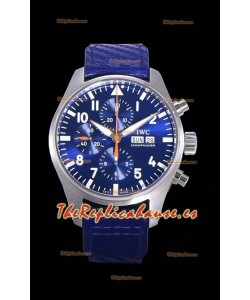 IWC Pilot's Reloj Réplica Cronógrafo a espejo 1:1 en Acero Dial Azul