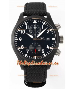 IWC Pilot's Cronógrafo Top Gun Cerámica IW389001 Réplica Espejo 1:1 en Dial Negro