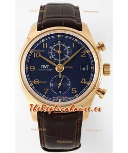 IWC Portugieser Cronógrafo Clasico IW390305 Dial Amarillo Dial Azul Réplica Espejo 1:1