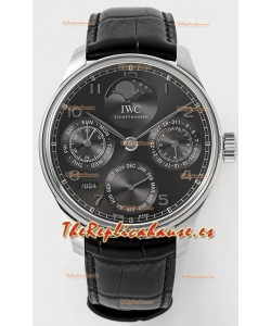 IWC Portuguese Calendario Perpetuo Reloj Suizo Acero 904L REF. IW503301