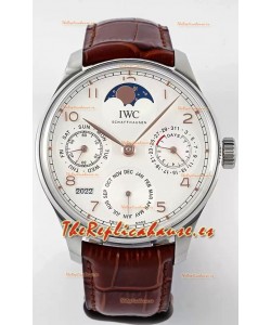 IWC Portuguese Calendario Perpetuo Reloj Suizo Acero 904L REF. IW503307