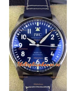IWC Pilot MARK XX Series IW328203 Reloj Réplica Suizo a Espejo 1:1 en Dial Azul y Correa de Piel
