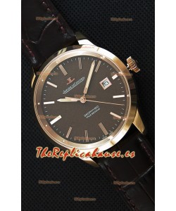 Jaeger LeCoultre Geophysic True Second Reloj Réplica Suizo en Oro Rosado Dial en color Marron