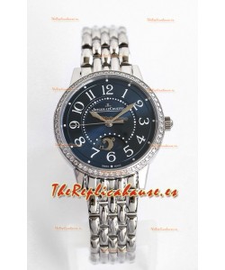 Jaeger-LeCoultre Rendez-Vous Acero Dia y Noche Reloj Réplica de Acero a Espejo 1:1 Dial Azul