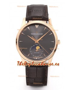 Jaeger LeCoultre Master Reloj Ultra Fino Luna Oro Rosado Réplica a Espejo 1:1