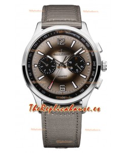 Jaeger LeCoultre Polaris Q902843J Chronograph Dial Gris Correa Nylon Reloj Réplica Suiza 