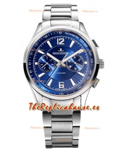 Jaeger LeCoultre Polaris Chronograph Caja Acero Inoxidable Dial Azul Reloj Réplica Suiza 