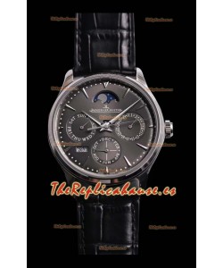 Jaeger LeCoultre Master Ultra Fino Perpetual Reloj Réplica Suizo en Dial Gris 