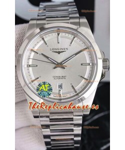 Largoines Conquest Automatic Steel Dial Automatic Watch in Steel Casing