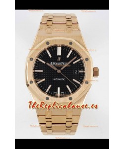 Audemars Piguet Royal Oak 15400 41MM Dial Negro Acero 904L Oro Rosado Movimiento CALIBRE 3120 Reloj Réplica a Espejo 1:1