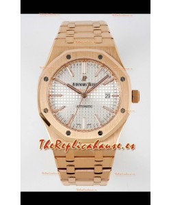 Audemars Piguet Royal Oak 15400 41MM Dial Blanco Acero 904L Oro Rosado Movimiento CALIBRE 3120 Réplica a Espejo 1:1