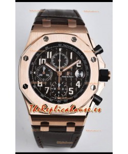 Audemars Piguet Royal Oak Offshore Dial Negro Reloj Réplica Cronógrafo a Espejo 1:1 - Acero 904L