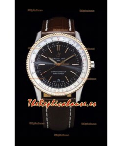Breitling Navitimer 1 Automatic Reloj Réplica Suizo Dial en Marrón Bisel Oro Rosado
