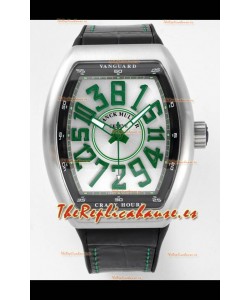 Franck Muller Vanguard Crazy Hours Caja Acero Inoxidable - Dial Blanco Reloj Réplica Suizo